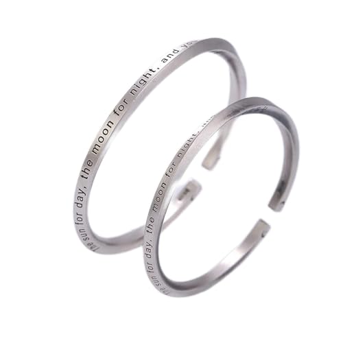 Bracelet en argent fin S999 pur pour couple jonc ouvert rigide et solide