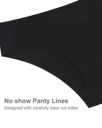 Image of SHARICCA Women Seamless Cheeky Bikini No Show Panties Ladies Invisible Breathable Briefs Soft Stretch Underwear Multi Pack