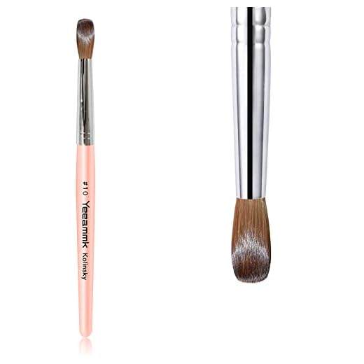 Kolinsky 100% acrílico acrílico uñas pincel acrílico uñas pincel pincel acrílico tamaño 10 redondo ovalado con mango de madera pincel de polvo acrílico para manicura profesional salón de belleza