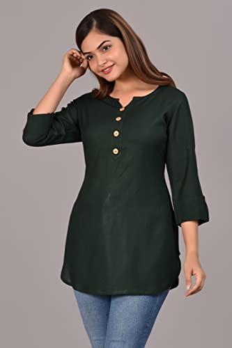 Image of Women's Rayon Straight Solid Casual Top /Kurta