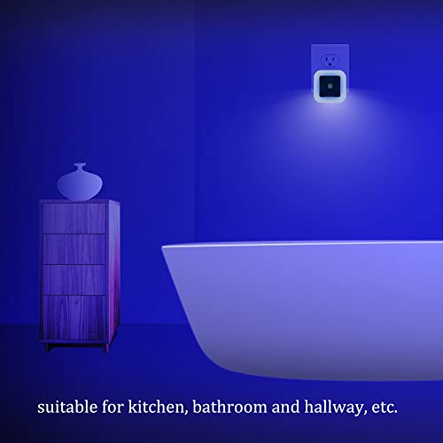 Elsent [Pack Of 4] Bright Blue Night Lights, Plug Into Led Wall Lights With Light Sensor, Auto On/Off - Suitable For Stairway, Hallway And Kitchen #TOP2