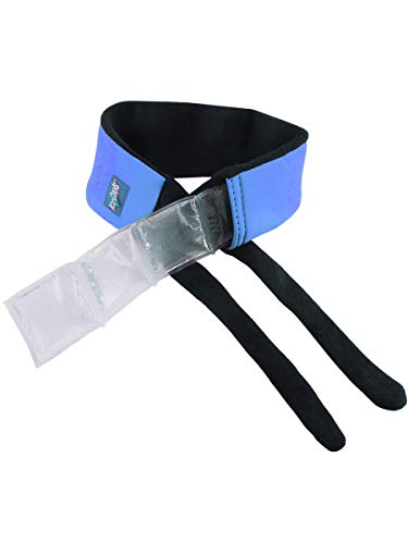 ICY-COOLS Cooling Bandana with Reusable Ice Pack Insert, Neoprene Insulated Cold Pack Scarf with Terry Cloth for Neck and Wrist, Blue