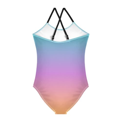 Yellow Blue Gradient Bathing Suits for Girls Kids Swimsuits Swimwear Summer Beach One Piece Swimsuits2