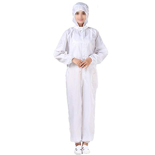 SHANGLY Combinaison de Protection avec Capuchon Anti-poussière Anti-Statique réutilisable Pulvériser de la Peinture et de Fabrication électronique Vêtements de Travail,Blanc,XXXL Cover