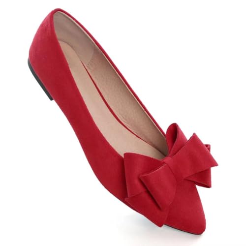 Image of TN TANGNEST Women Fashion Bowknot Flats Comfort Pointed Toe Dress Shoes
