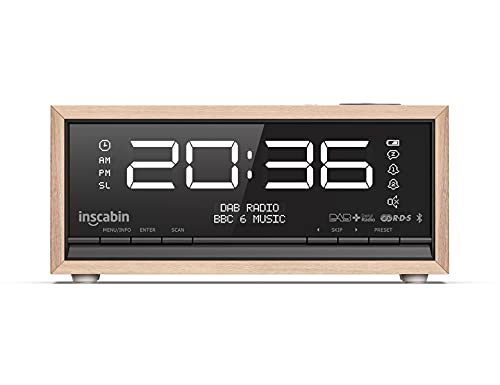 Inscabin C1 DAB/DAB+ FM Digital Radio Alarm Clock with Large Screen/Bluetooth/Portable Wireless Speaker with Bluetooth,Stereo Sound,Beautiful design for Bedroom Kitchen Office (white) - Image 4