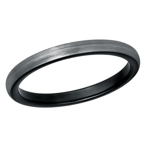 Ultra Slim 2mm Tungsten Carbide Ring for Women & Men – Gunmetal Gray Brushed Finish – Minimalist Stackable Band – Scratch Resistant & Hypoallergenic.4
