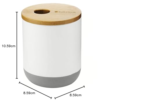 Recipiente Q-Tip Full Circle de vidrio blanco para bastoncillos 8