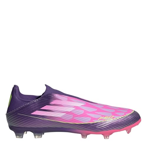 adidas Unisex Bota de fútbol F50 LEAGUE Laceless césped natural seco, Purple/Cloud White/Lucid Lemon, 46