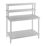 Carga máxima: 175 kg Royal Catering - RCAT-120/60-H - Tabla de Trabajo de Acero Inoxidable con overhelf - 2 Unidades