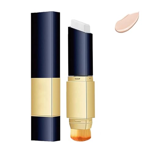 Stick Base de Maquillaje,Barra de Base Blanca 2 En 1,Barra Correctora Completa con Pinceles Cosméticos,Maquillaje Corrector Hidratante,Maquillaje de Larga Duración,Adecuado para Mujeres,Desnudo
