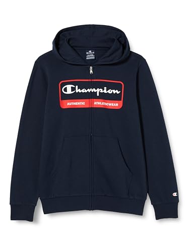 Champion Legacy Graphic Shop B-Ultralight Powerblend Fleece Full Zip Sudadera con Capucha, BLU Marino, 11-12 años para Niños