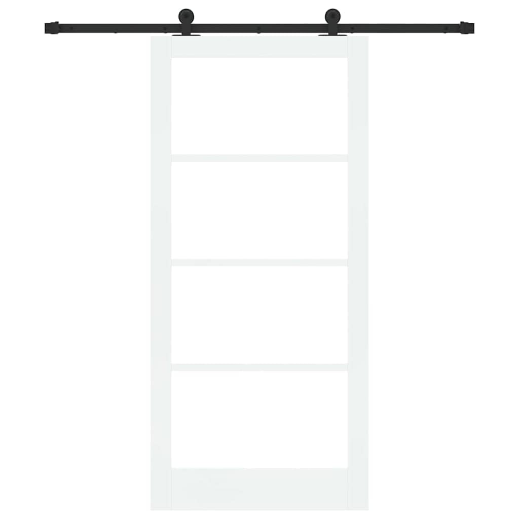 vidaXL Drzwi przesuwne ORKDAL 93 x 202 cm Lite drewno sosnowe i szkło