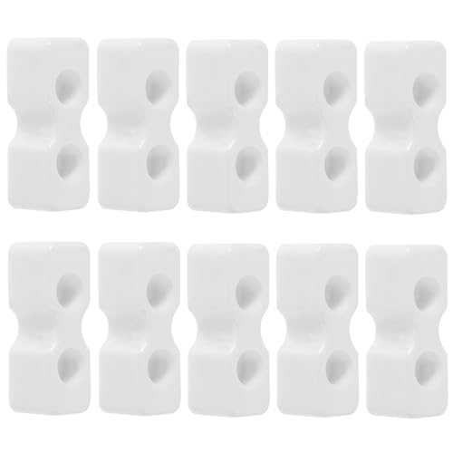 NAMOARLY 10 Conectores para Cuna de Plástico Blanco Doble Orificio, Accesorios Resistentes y Aplicables para Soporte de Listones en Camas Infantiles