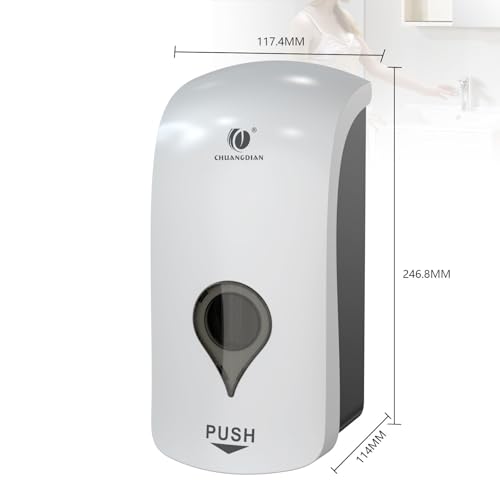 Image of Foaming Hand Soap Dispenser, 35oz Manual White | Refillable, Wall Mount, Durable ABS, for Commercial /Home /Bathroom /Kitchen