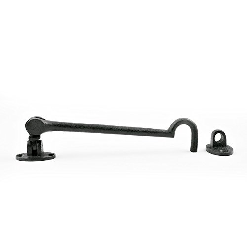 Renovators Supply Black Wrought Iron Cabin Hook Eye 6.5 Inches Long Large Antique Privacy Hook Door Latches For Kitchen Cabinet, Windows, Sliding Or Barn Doors With Mounting Screws Pack Of 3 #TOP7