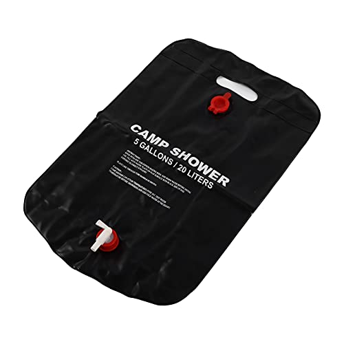 aqxreight Bolsa de Ducha con Energía Solar de 20 litros Bolsa de Baño Portátil con Calefacción de PVC para Acampar Al Aire Libre, Diseño Plegable con Boquilla de Ducha, Correas para Colgar,