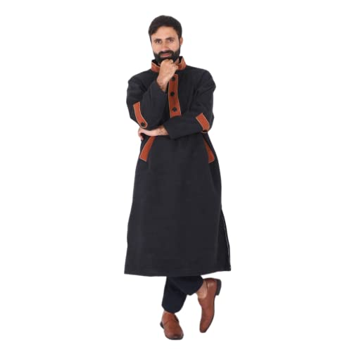 Image of Regular Fit Fleece Blazer Mens Koshur Pheran,Hood Furr Phiran, Outdoor & Casual pheran, Traditional Kashmiri pheran