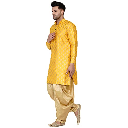 Image of Veera Paridhaan Men's Banarasi Full Sleeve Printed Long Straight Kurta