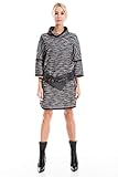 Max Studio Women's Long Sleeve Dress, Black/Ivory, Extra Large