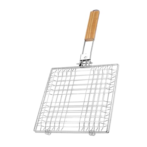 Yardenfun Panier à Poisson pour Barbecue Pliant 304 Inoxydable Usage Maison Et Extérieur Grille en Maille Antibrûlure Outil Cuisson Pratique pour Grillades Camping