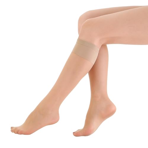 EVERSWE 6 Pairs Women's Sheer Knee High Stockings 15D2