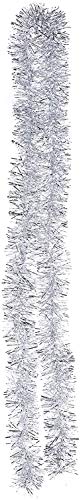 POFET 5PCS Christmas 2m Silver Tinsel Metallic Garland Sparkling Hanging Decoration for Christmas Tree Wreath Wedding Party Supplies - Image 2