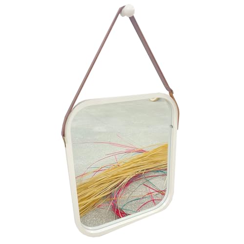 Espejo Rectangular Espejos Decorativos con Esquinas Redondeadas para Dormitorio Sala Pasillo(White,40x33 cm)