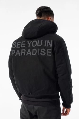 See You In Paradise Hooded Work Jacket, Black, Quilted Padded, Insulated, Full Zip3