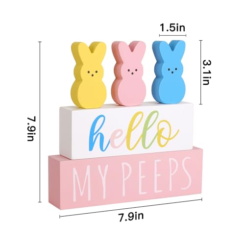 Easter-Decorations-for-the-Home-5pcs-Easter-Bunny-Wooden-Table-Centerpiece-Signs-Cute-Easter-Decor-Peep-Rabbits-Wooden-Block-Set-Table-Decor-Farmhouse-Rustic-Tiered-Tray-Decor-Easter-Gifts Easter Decorations for the Home 5pcs Easter Bunny Wooden Table Centerpiece Signs Cute Easter Decor Peep Rabbits Wooden Block Set Table Decor Farmhouse Rustic Tiered Tray Decor Easter Gifts