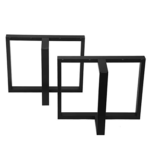 MBQQ Furniture Legs 28”Height 35”Wide Rustic Decory T Shape Table Legs,Heavy Duty Metal Desk Legs,Dining Table Legs,Industrial Modern, DIY Cast Iron Bench Legs - Thumbnail 7