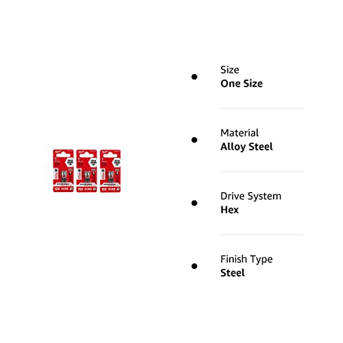 Milwaukee 48-32-4440 Insert Bit Ecx 1/4"Hex, 2 Per Pack, 3 Pack #TOP3