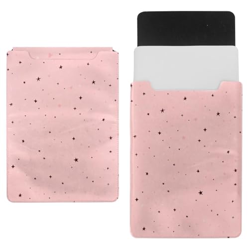 Housse pour ordinateur portable 35,1 x 25,9 cm motif étoiles rose PC Mac