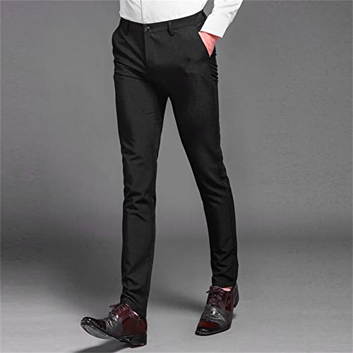 Men's Slim Stretch Business Casual Pants Dress Pants Fit Skinny Suit Pants Wedding Modern-Fit Flat-Front Pant3