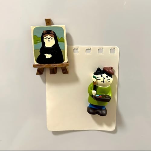 Imanes decorativos para refrigerador con diseño de gato, set de 2 piezas miniatura 6