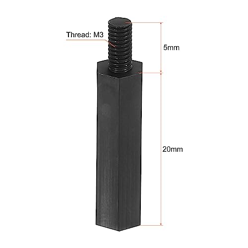 PATIKIL M3 Nylon Hex Standoff Screws Nuts, 1Set/100Pack PCB Male Female Threaded Kit for Motherboards Computer Cases - Image 2