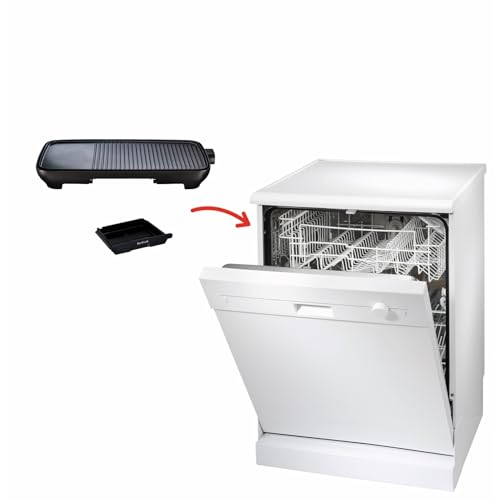 Tefal Tischgrill Malaga, Elektrogrill, regelbarer Thermostat, antihaftbeschichtete Grillplatte, 2/3 Grill, 1/3 Teppanyaki, abnehmbares Kabel, Platte und Abtropfschale spülmaschinenfest, 2000W, TG3918