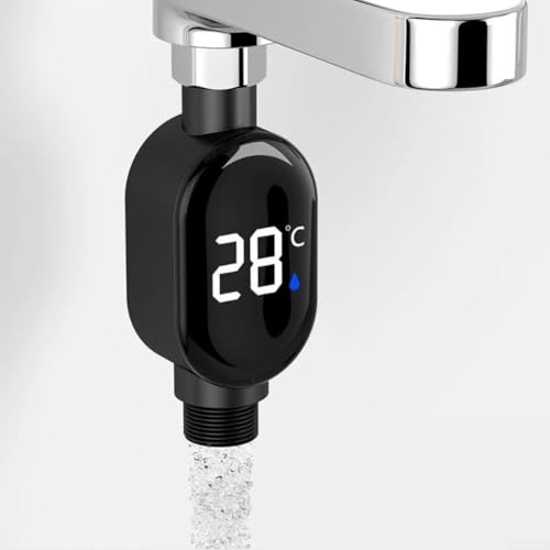 HEIBTENY LED Duschthermometer mit digitaler Temperaturanzeige und Sofortsensor, wasserdicht, für 1/2 Zoll Rohre und Duschköpfe, einfache Installation