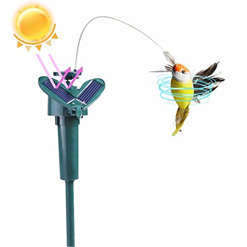 Colibri solaire – Colibri volant à énergie solaire – Oiseau flottant réaliste à énergie solaire ou à piles pour jardin et cour