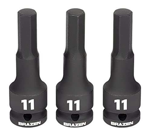 Image of BRAZEN 11mm Impact Hex Bit Socket /Allen Driver (1 /2 inch Drive)