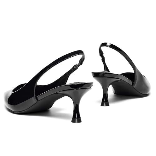 Elisabet Tang 1.96IN Trendy Closed Toe Slingback Kitten Heels for Women Low Dressy Pumps Wide Width Sexy for Prom3