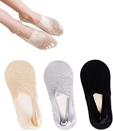chacko Women's/Girl's Lace and Net Low Cut (Ankle Length) Non Slip Lace No Show Liner Socks Free Size (Multicolor_Pack of 4)-picture-25