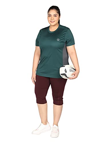 Image of CHKOKKO Women's Polyester Round Neck Regular Fit Gym Sports T-Shirt