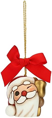 THUN – Addobbi Natalizi, Babbo Natale in Ceramica Decorata a Mano, Versione Piccolo – Idea Regalo Natale 2022-4.8×4.5×4.8 cm h