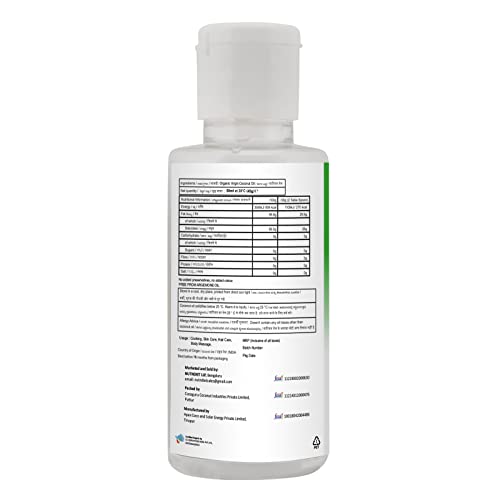 Image of nutndiet Organic Virgin Coconut Oil Cold Pressed | Pure | Natural | Vegan | PET Bottle (50ml)