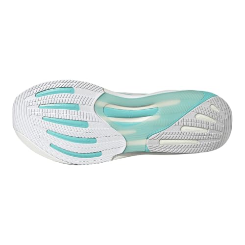 Image of Adidas, Mens, Supernova Rise 2 Running Shoes, White /Zero Metallic /Flash Aqua, 9.5, D - Medium