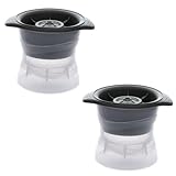 Genérico Kit de 2 Formas de Gelo Redonda Esférica Grande para Drinks Whisky Gin Coquetel Bar