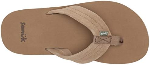 Sanuk Men's Beer Cozy Stacker Suede Flip-Flop, Tan, 13 | Image 4