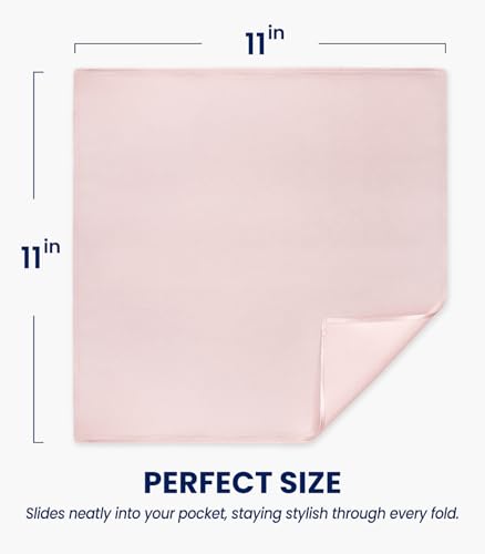 Image of Selected Hanky 100% Pure Silk Pocket Square for Men | 100% Mulberry Silk with hand-rolled edges; pairs with a suit, blazer, or tuxedo for weddings, formal events, and daily wear.