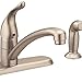 Moen 7430SRS Chateau One-Handle Low-Arc Kitchen Faucet with Side Sprayer, Spot Resist Stainless